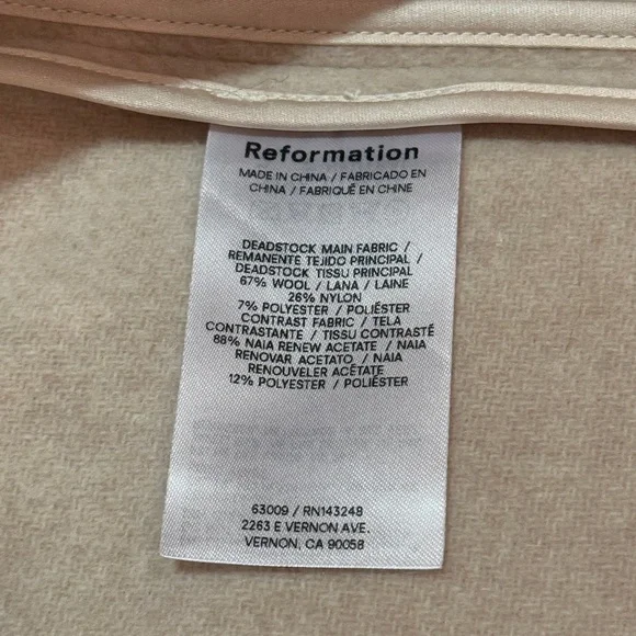 Reformation Daisy Wool Jacket - Cream - Picture 9 of 11